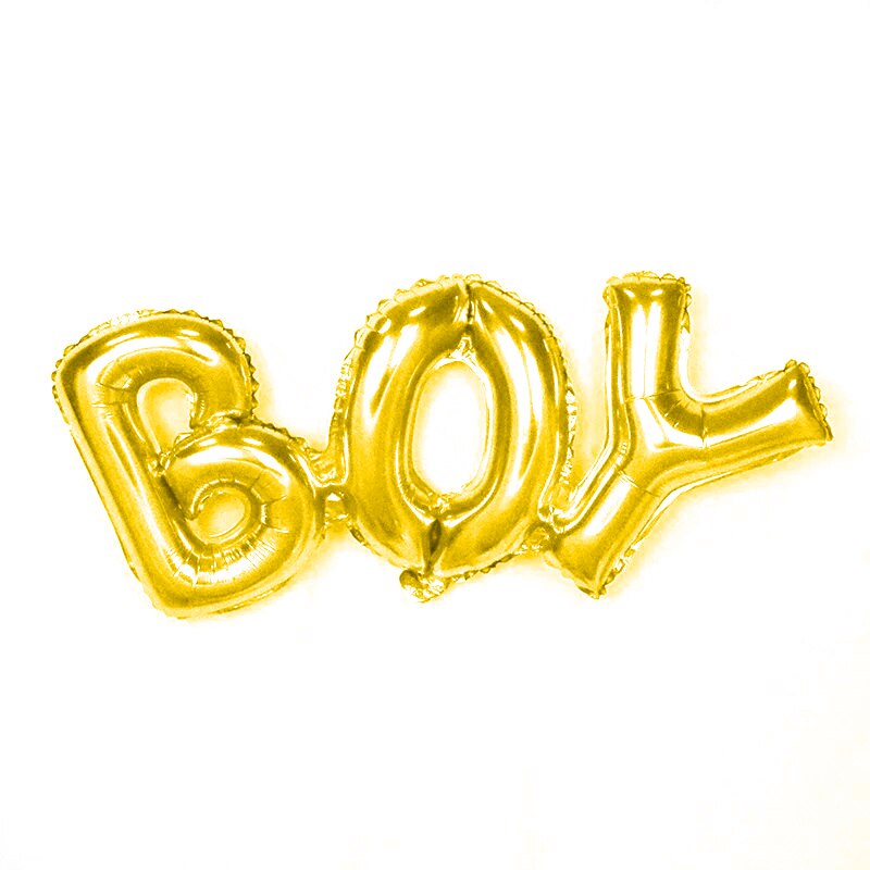 Boy Girl Connection Letter Foil Balloons Birthday Party Balloons Inflatable Helium Balloon Children Party Decoration: Gold-Boy