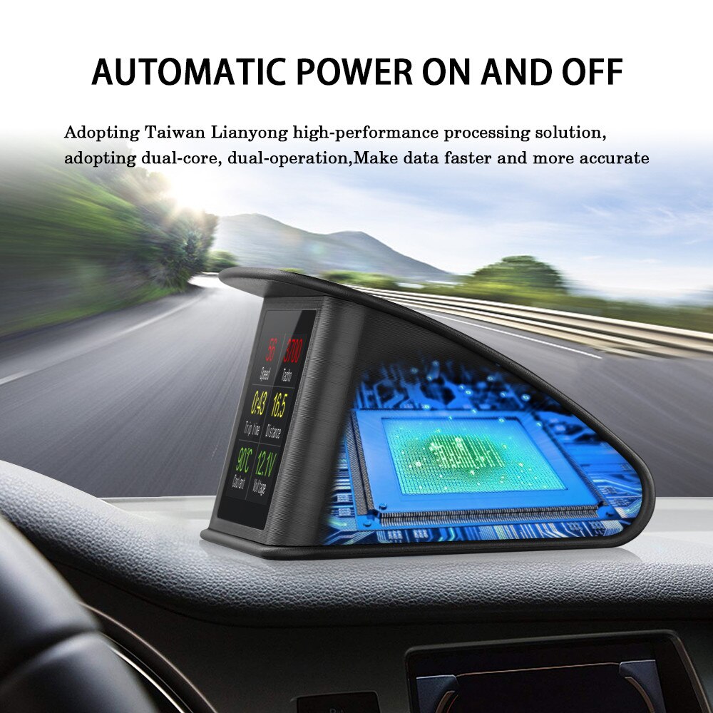 Rijden Afstand Auto Hud Head Up Display Rijden Snelheid Rijden Tijd Smart Tft Lcd Voltage -40c- + 80c