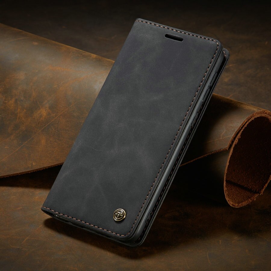Caseme Voor Samsung M30s Case Flip Luxe Portemonnee Lederen Telefoon Geval Voor Samsung Galaxy M30s M 30S Auto Close magnetische Cover Cases: Black