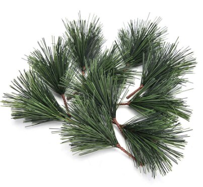 10 Pcs/lot Green Artificial Pine Needles Xmas Tree Decor Needle Mixed Branchs Christmas Ornament Year Home Supplies: Default Title