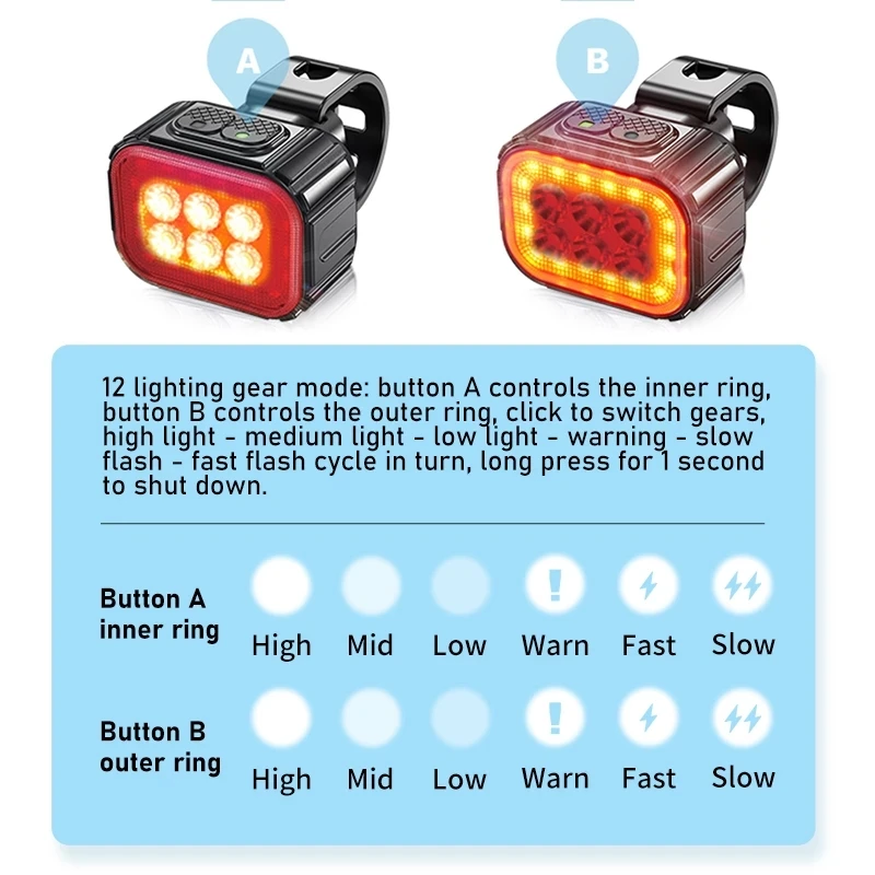 Ciclismo bicicleta frente conjunto de luz traseira carga usb farol luz mtb à prova dwaterproof água lanterna led acessórios da bicicleta