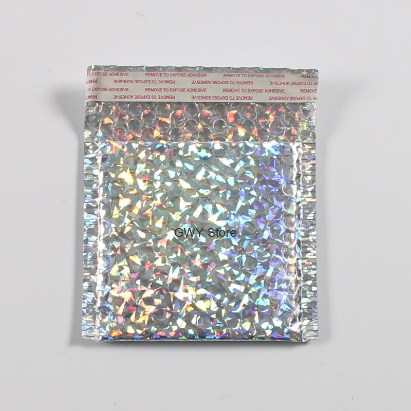 Sobres acolchados con burbujas de colores, 50 unids/lote, 15x13cm: laser