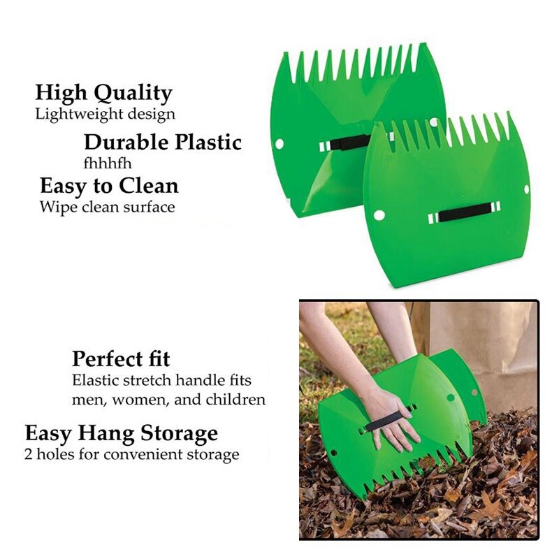 Garden-Yard Leaf Scoops,Plastic Scoop Gr,Hand Leaf Rakes and Leaf Collector for Garden Rubbish Great Tool Set of 2