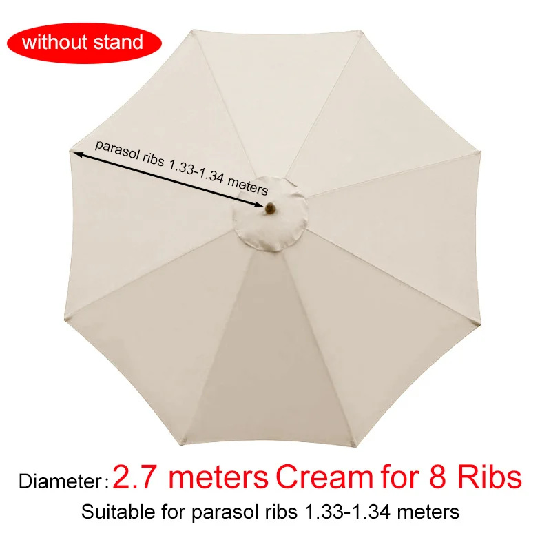 Parasol étanche anti-UV, gril de subdivision sans support, jardin extérieur, couverture de parapluie, parasol, 2/2 m, 7 m, 3m: Black