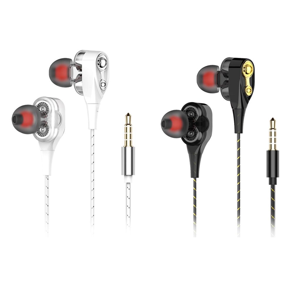 Roreta Dual Driver Stereo Bekabelde Oortelefoon Universele 3.5Mm Hoge Bass Oordopjes In-Ear Sport Headset Bass Core Dynamische cirkel Headest