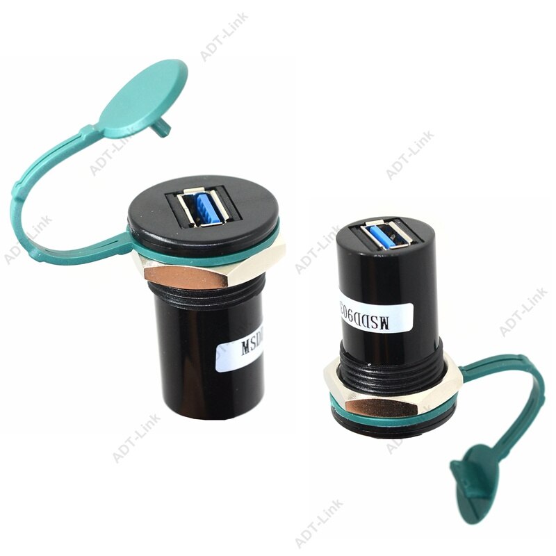 22mm mounting diameter USB 2.0 USB 3.0 USB B Type Convertor Socket 22mm USB Panel mount connector with Dust cover: USB 3.0