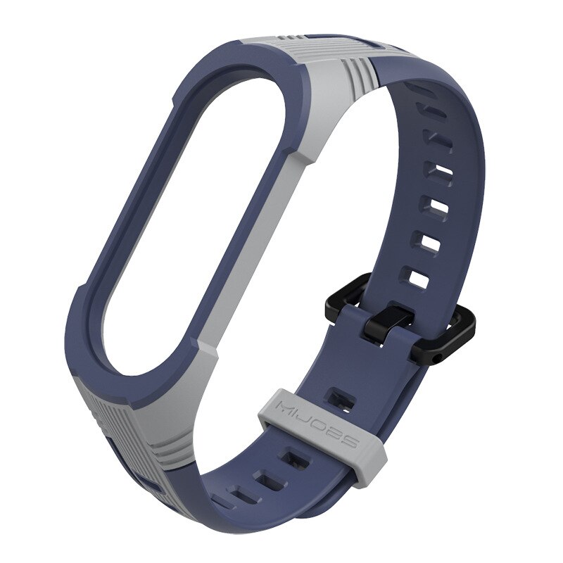 Xiaomi Mi Band 5 4 3 Strap Replacement Wristband Bracelet Silicone Dual Color Watch Band Xiaomi Mi Band Wristband: Gray midnight blue