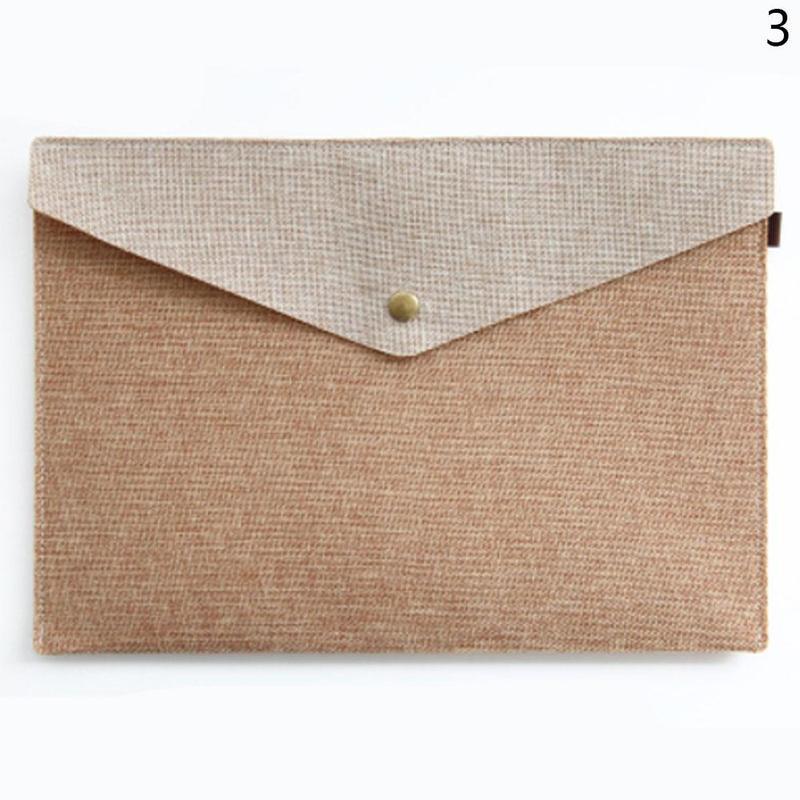 Vividcraft A4 A5 2 Sizes Simple Imitation Linen Stationery File Portfolio Bag Office Bag Study Folder Canvas Felt P8O6: A4 Coffee
