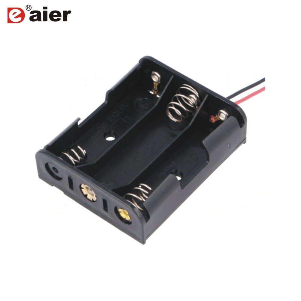 5PCS Black 150mm Wire Leads 3 X 1.5V AA Battery Holder 3 Cell AAA Storage Case Box Holder Power Bank Cases