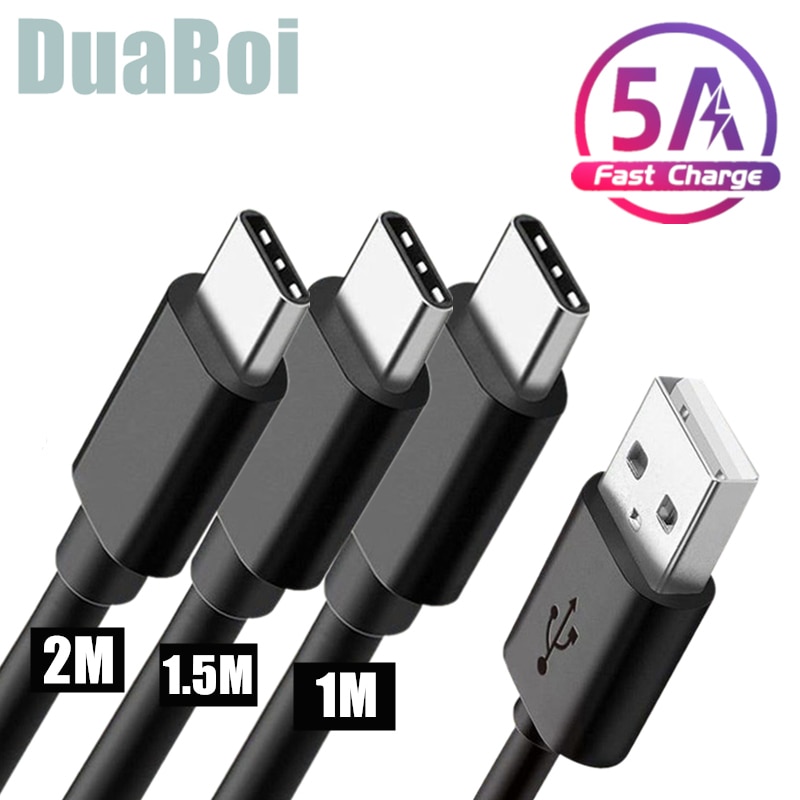 1.5M 2M USB C Cable 5A Supercharge USB Type C Cable for Huawei P40 5A Quick Charging Fast Charger for Samsung Note 20 Ultra 5G