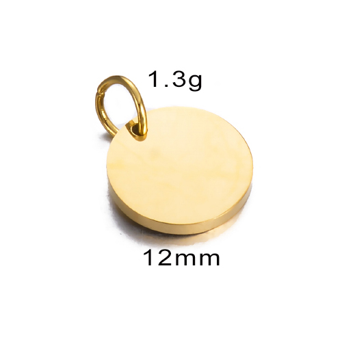 Étiquettes rondes polies en acier inoxydable, breloques 6mm/8mm/10mm/12mm/15mm pour la fabrication de bijoux à faire soi-même, , 10 pièces/lot: Imitation plaquée rhodium