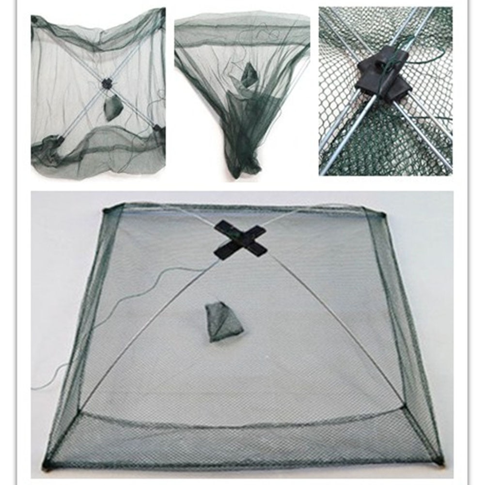 Outdoor Portable Folding Fishing Net Landing Network for Catching Fish Shrimps 60cm*60cm River Fishing Tools