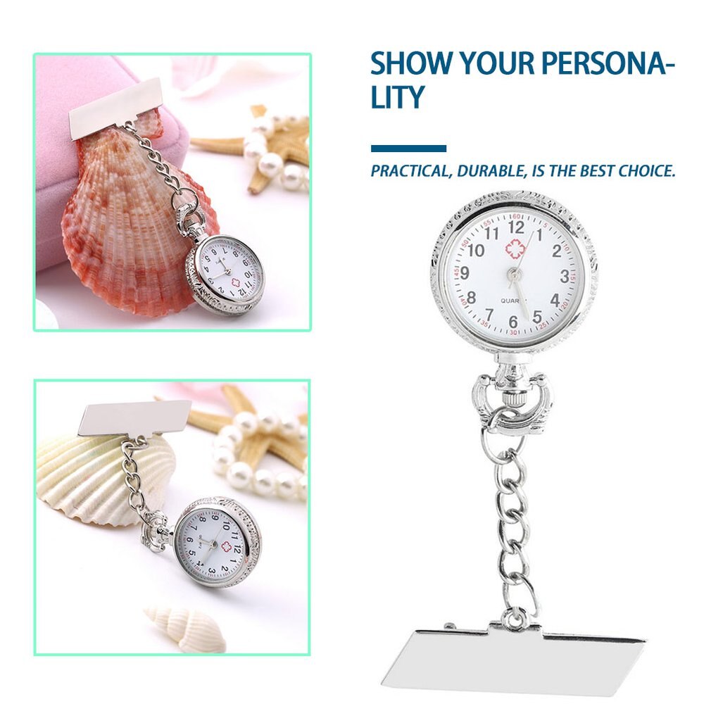 Verpleegstershorloge, 3 stuks verpleegkundigenhorloge met clip, verpleegkundigenhorloge, Fob Care Watch, rekbare siliconen hoes met lichtgevend voor vrouwen, verzorgingshorloge, zakhorloge, rekbare