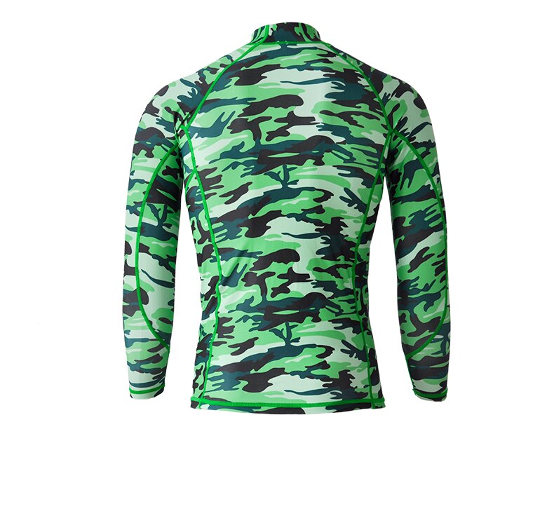 Camouflage rashguard wetsuit zonbescherming badpak lange mouwen surfen snorkelen zwempak badmode heren kwallenpak