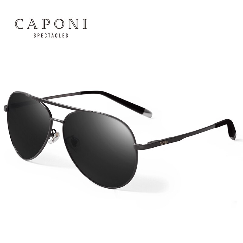 CAPONI Pilot Sunglasses Men Polarized Photochromic Vintage Sun Glasses Classic Alloy Frame Driving Shades For Women UV400 CP3103: Polarized-Gun