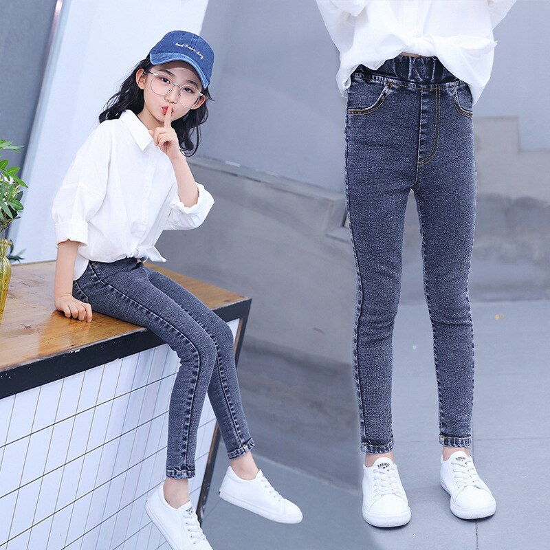 Girls Pants Spring Teenage Girls Jeans for Girls Pencil Pants 6 -12 Year school Children Kids Trousers
