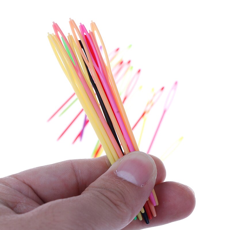 Juego de agujas de coser de ojo grande, agujas de plástico para costura de lana, tapiz de bordado, 10 unidades