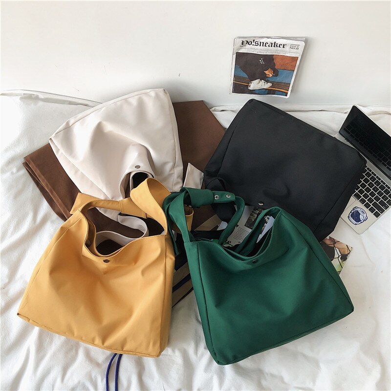 Grote Capaciteit Nylon Schoudertassen Voor Vrouwen Hobo Vrouwelijke Casual Koreaanse Stijl Licht Stof Grote Crossbody Messenger Bag Handtas