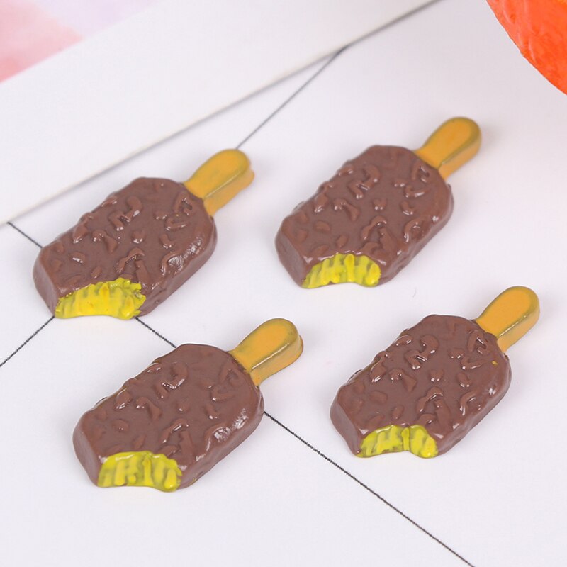 4Stck 1:12 Puppenhaus Miniatur Lebensmittel Schokolade Eis bin Stiel Puppe Küche Zubehör