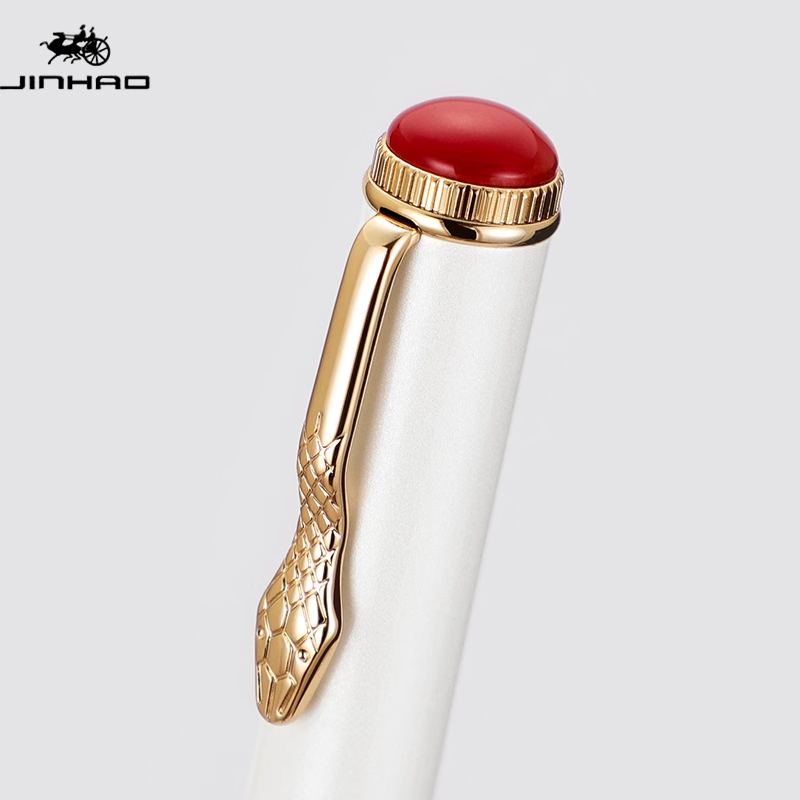 Jinhao 025 pluma estilográfica de lujo punta fina y punta EF Clip de serpiente negro verde rojo blanco bolígrafo de oficina para estudiantes el mejor