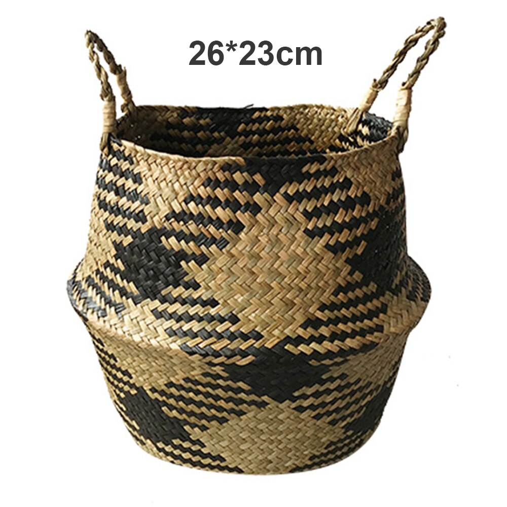 Rattan Straw Storage Basket Clothing Storage Basket Wicker Basket Folding Flower Pot Home Garden Hanging Basket Wedding: 11