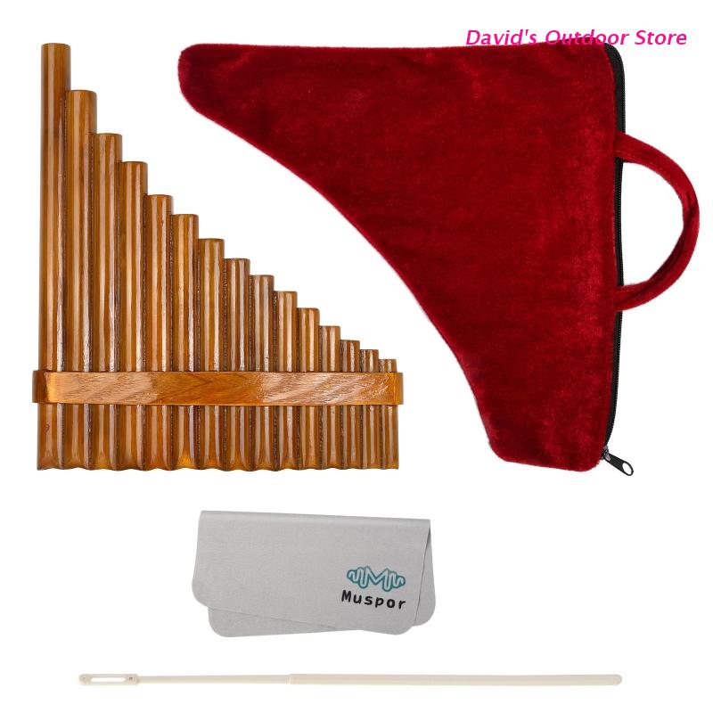 Pan Flute – pantoufles en bambou naturel, 15 tuyaux, Instrument à vent à clé G, Instrument à vent à bois (gaucher et droitier), X3UA