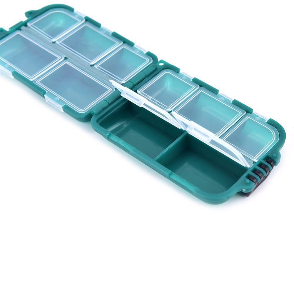 10 Vakken Storage Case Doos Plastic Vissen Lokken Lepel Hook Bait Tackle Box Kleine Accessoire Box Vierkante Vishaak Doos