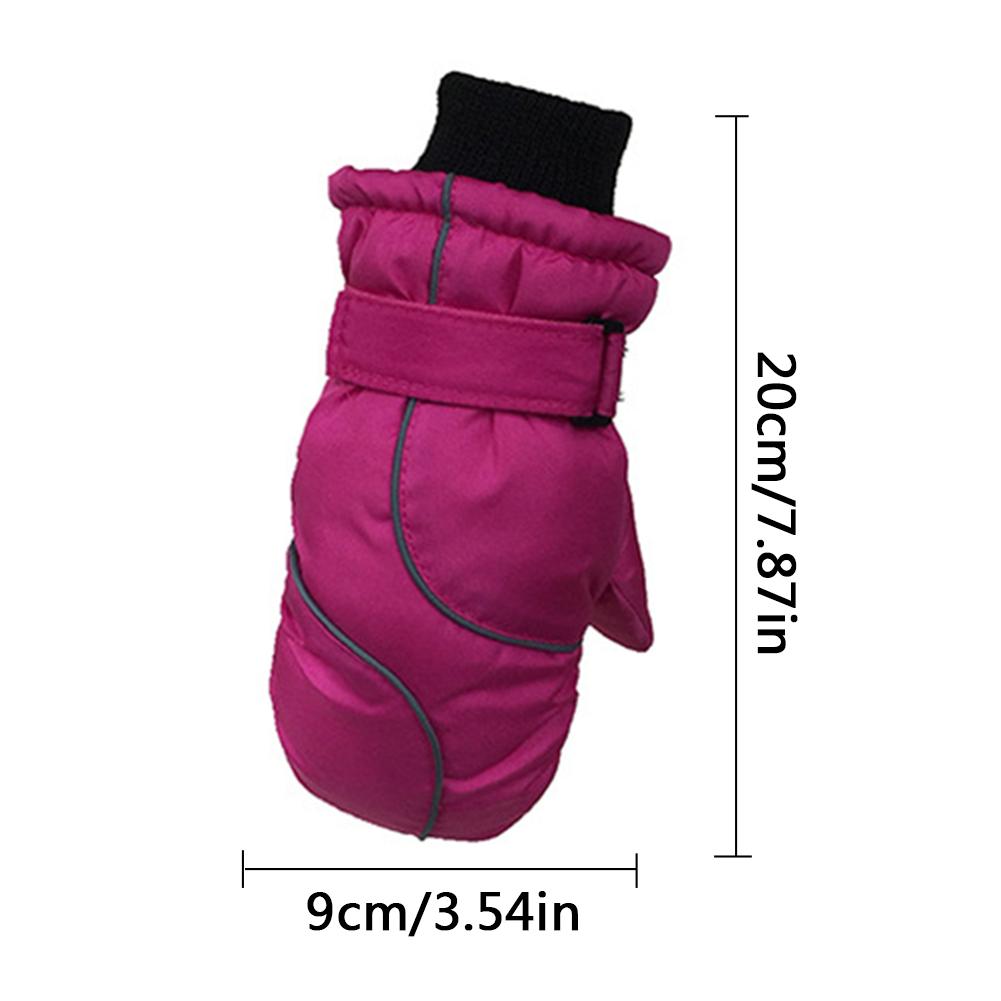 1 Pair Thicken Ski Velvet Gloves Windproof Waterproof Warm Glovesfor Children's Outdoor Activities