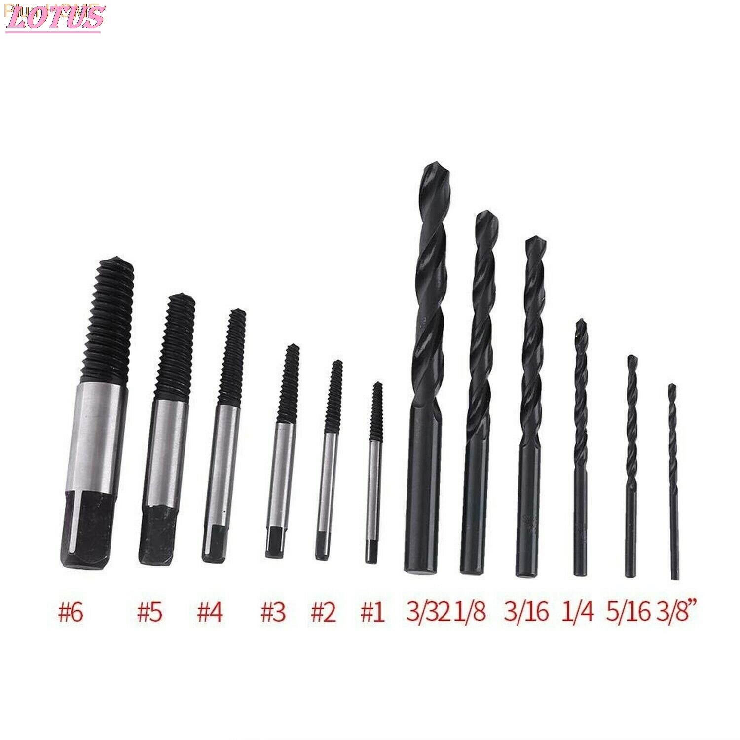 12PCS 19*10*4,5 cm Beschädigt Gebrochen Schraube Extractor Drill Bit Schraube Extractor Set Bolzen Entferner