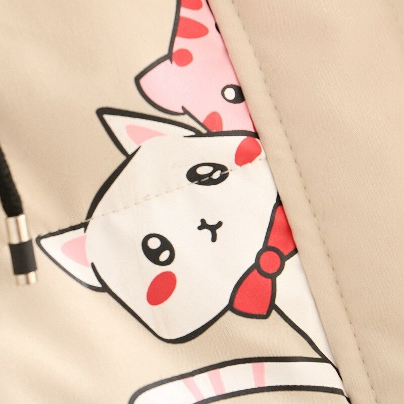 Merry pretty mori menina jaqueta de inverno roupas femininas kawaii warmcoat grosso parka japonês bonito dos desenhos animados gato outwear casaco com capuz