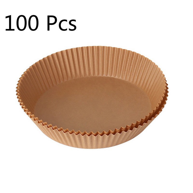 Freidora de aire con revestimiento de papel desechable, molde de pastel de forma redonda, moldes para hornear magdalenas, utensilios de cocina para hornear, DIY, 50/100 piezas: G503076