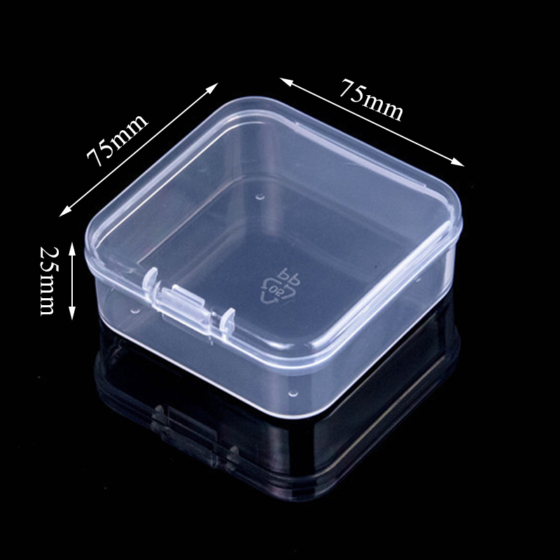 Firkantede æsker mini klar plast smykker opbevaring etui container emballage æske til øreringe ringe perler samle småting: Mørk khaki