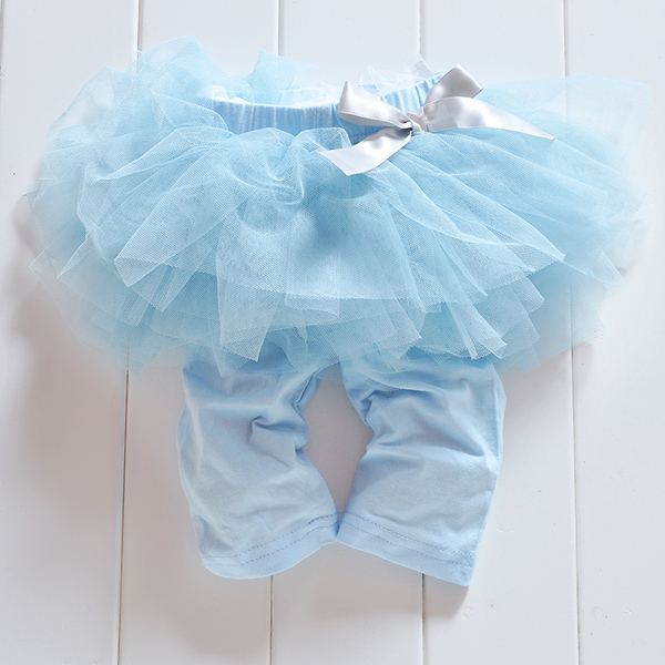 Falda tutú para niños y niñas, mallas, pantalones de gasa para niñas, faldas de con lazo, Ropa de baile, falda pantalón para niñas: Azul / 3 años