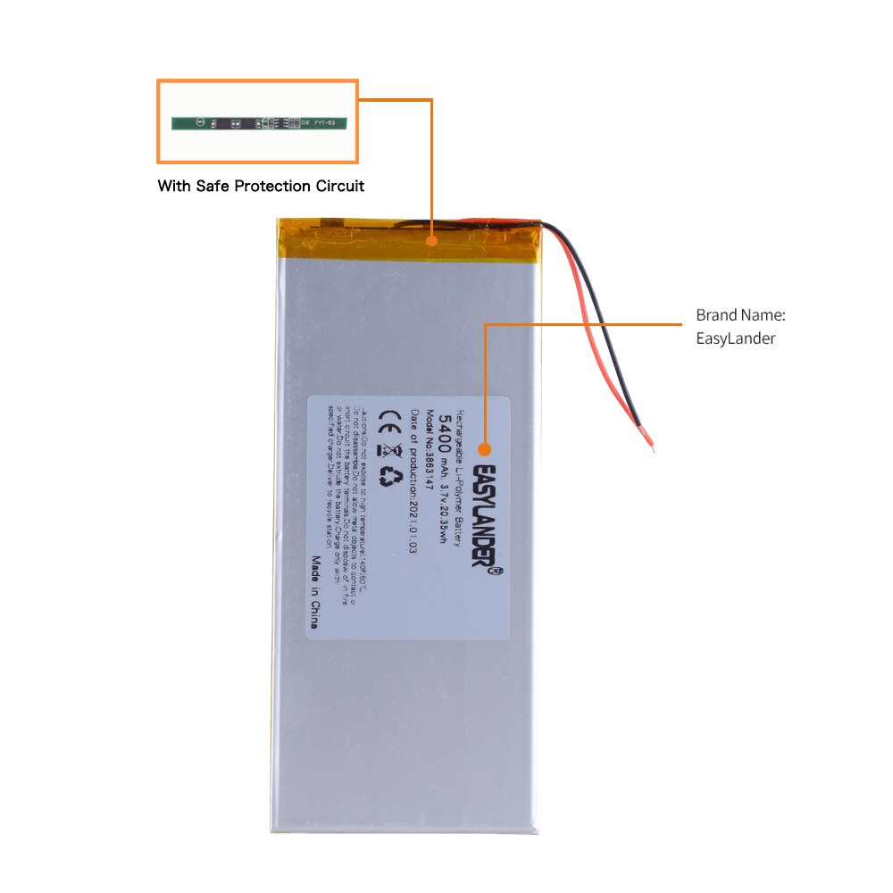 Li-polymer Rechargeable Battery compatible with the k1 shield tablet Nvidia Shield 147*63*3.8mm