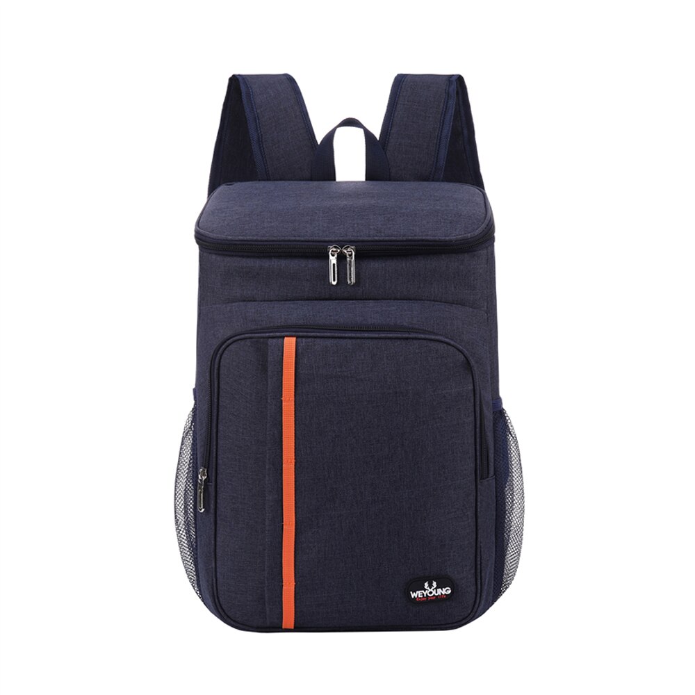 Waterproof Insulated Cooler Backpack Soft Large Food Thermal Bag 18L Leakproof Insulated Camping Isothermal Refrigerator Bag: Navy blue