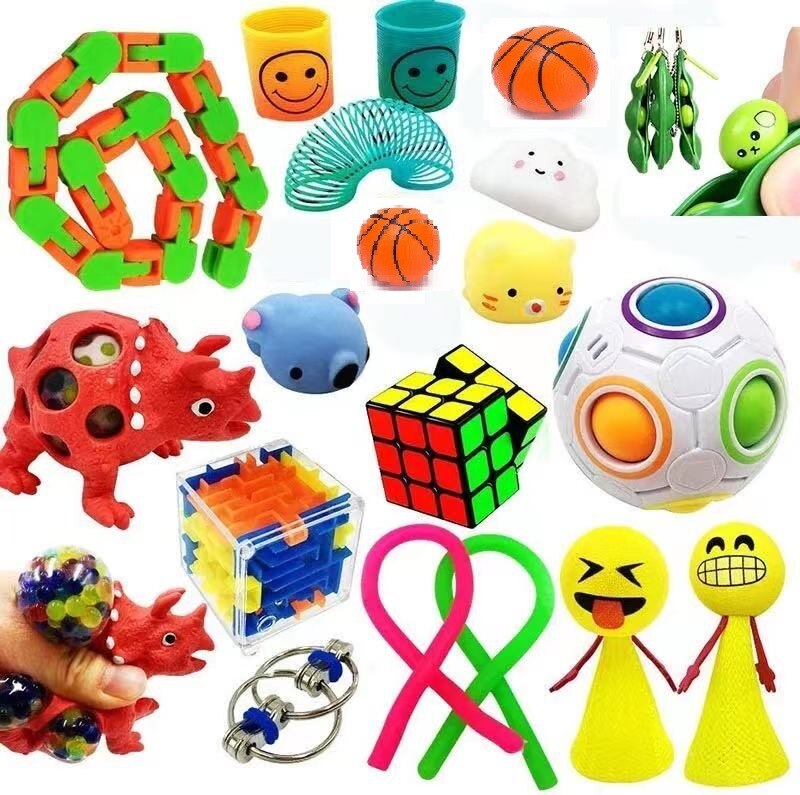 23PCS Pack Zappeln Sensorischen Spielzeug Set Stress Relief Spielzeug Autismus Angst Relief Stress Pop Blase Zappeln Spielzeug für Kinder erwachsene: 22PSC