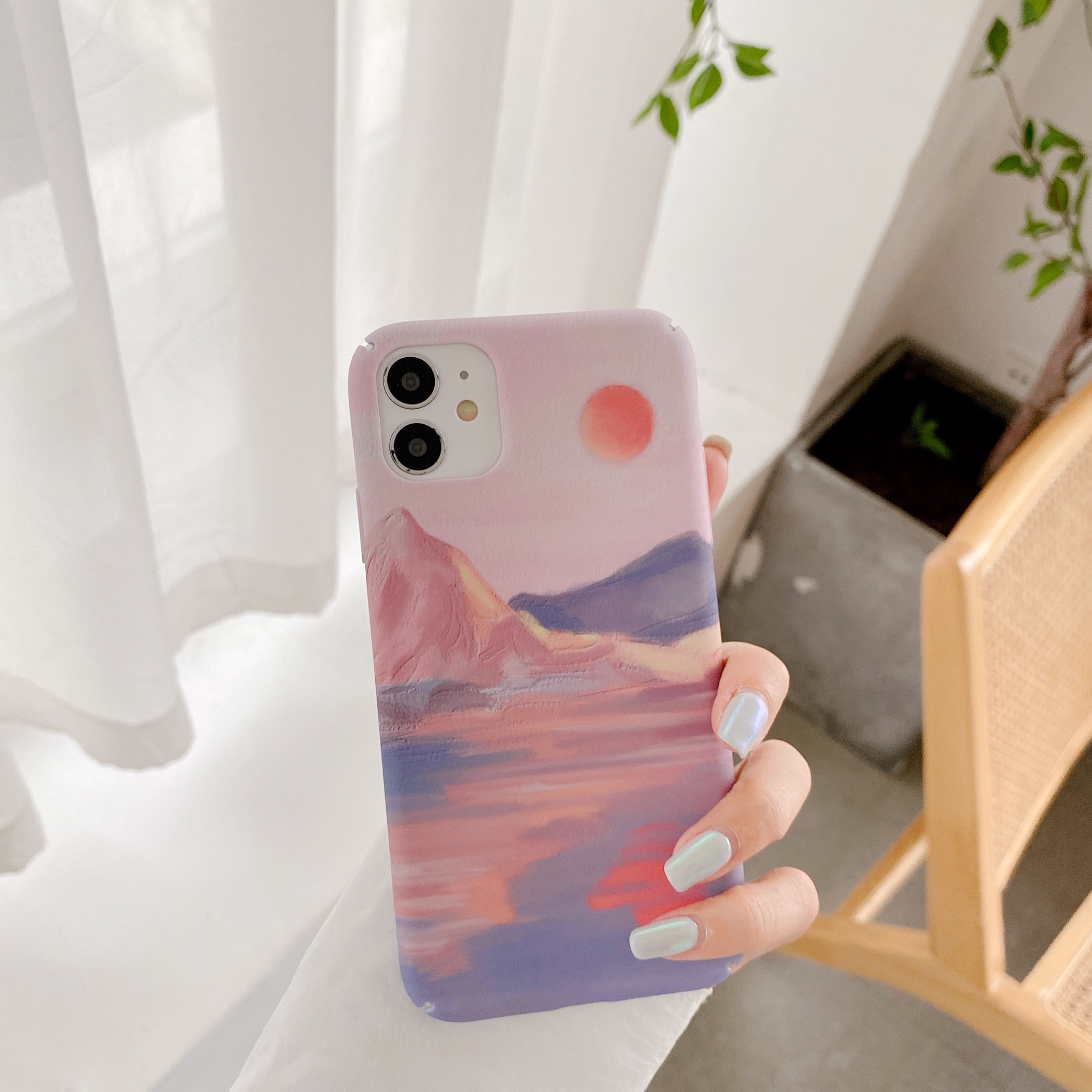 Art Oil Painting Sunset Phone Case For Xiaomi 6 8 9 10 cc9 5x 6x Hard Plastic Back Cover Cases For Redmi 4 5 6 8 note 5 7 8 pro