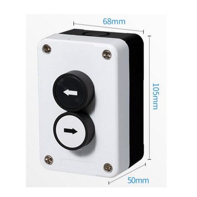 Start stop zelfsluitende waterdichte schakelaar noodstop industriële houvast control box Met pijl symbool: 2 or so