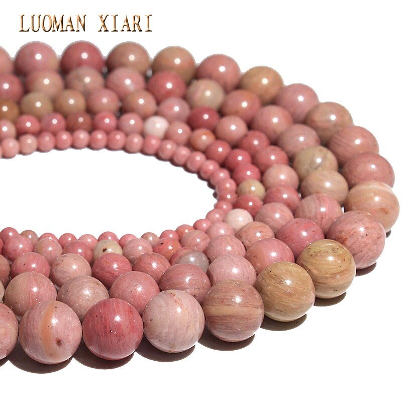 LUOMAN XIARI Natuurlijke Ronde Rhodochrosiet Kraal Voor Sieraden Maken DIY Armband Ketting Materiaal 4/6/8/ 10/12mm Strand 15''