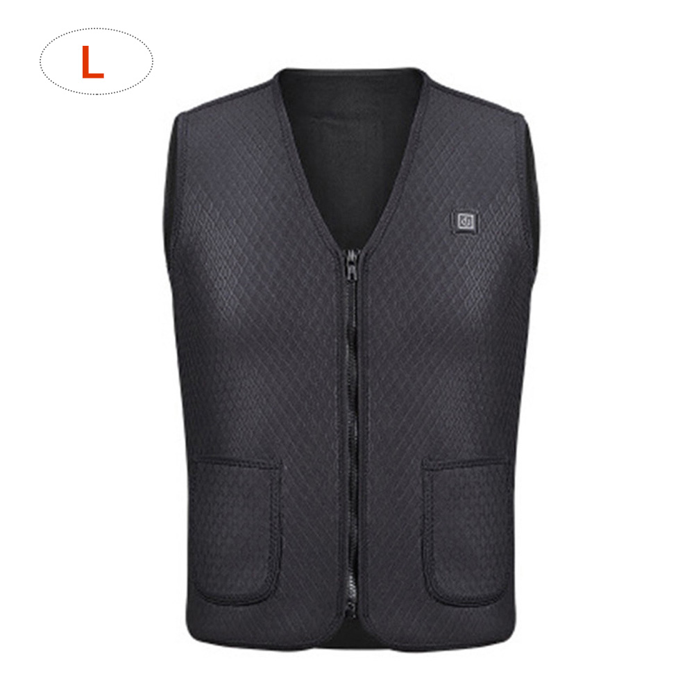 Motorfiets Verwarming Vest Universele Elektrische Usb Verwarmde Warme Vest Zwart Winter Warmer Vest Jas Voor Reizen Skiën Wandelen: L