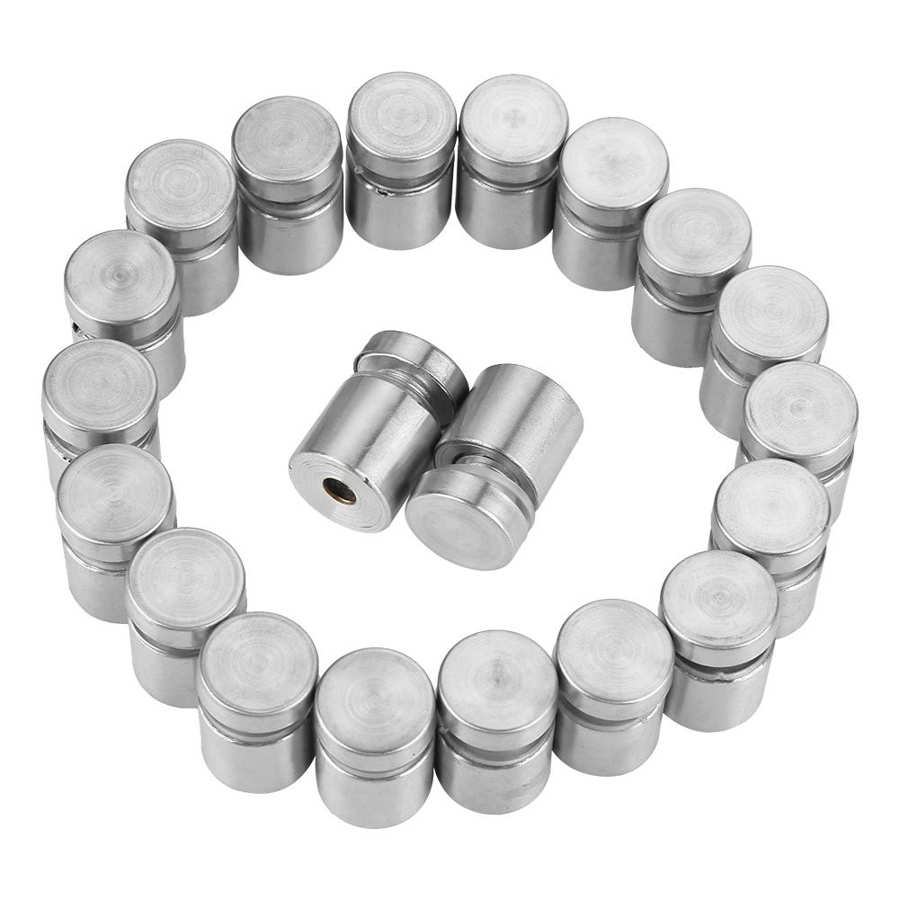 Standoff Pin 20pcs *20mm Stainless Steel SS304 Standoff Advertise Fixing Pin Sign Mounting Hardware embedded nuts Standoff