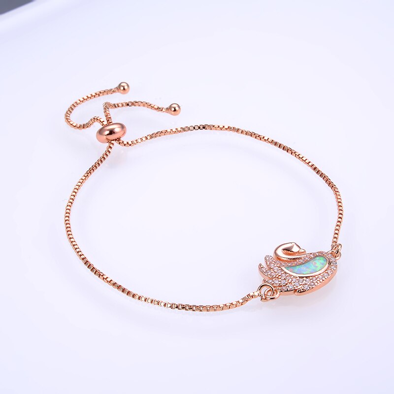KAMAF-bracelet de cygne opale simple, à la , bijou de fête, couleur 4,: KK-DMB092-RG-A2