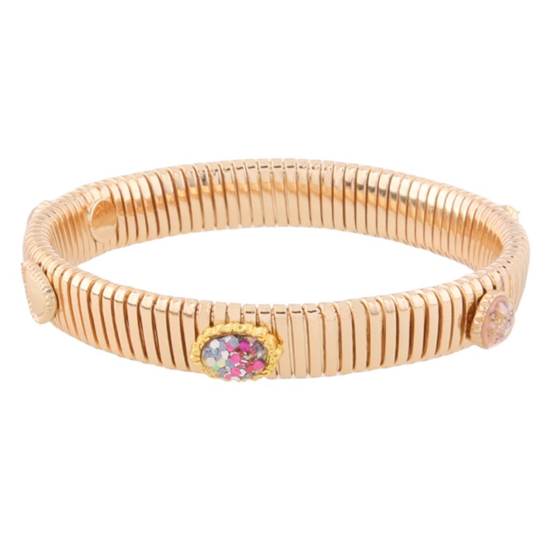Braccialetti a catena a molla alla moda di moda braccialetti di marca in rame argentato donna manuale a gradiente aperto per regalo di gioielli con ciondoli nazionali: rose
