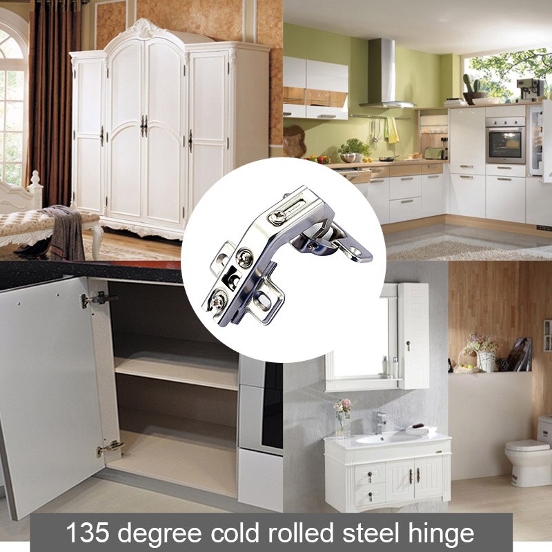 2 pcs 135 Degree Cabinet Hinges Kitchen Door Cupboard Drawer Wardrobe Hinges TB