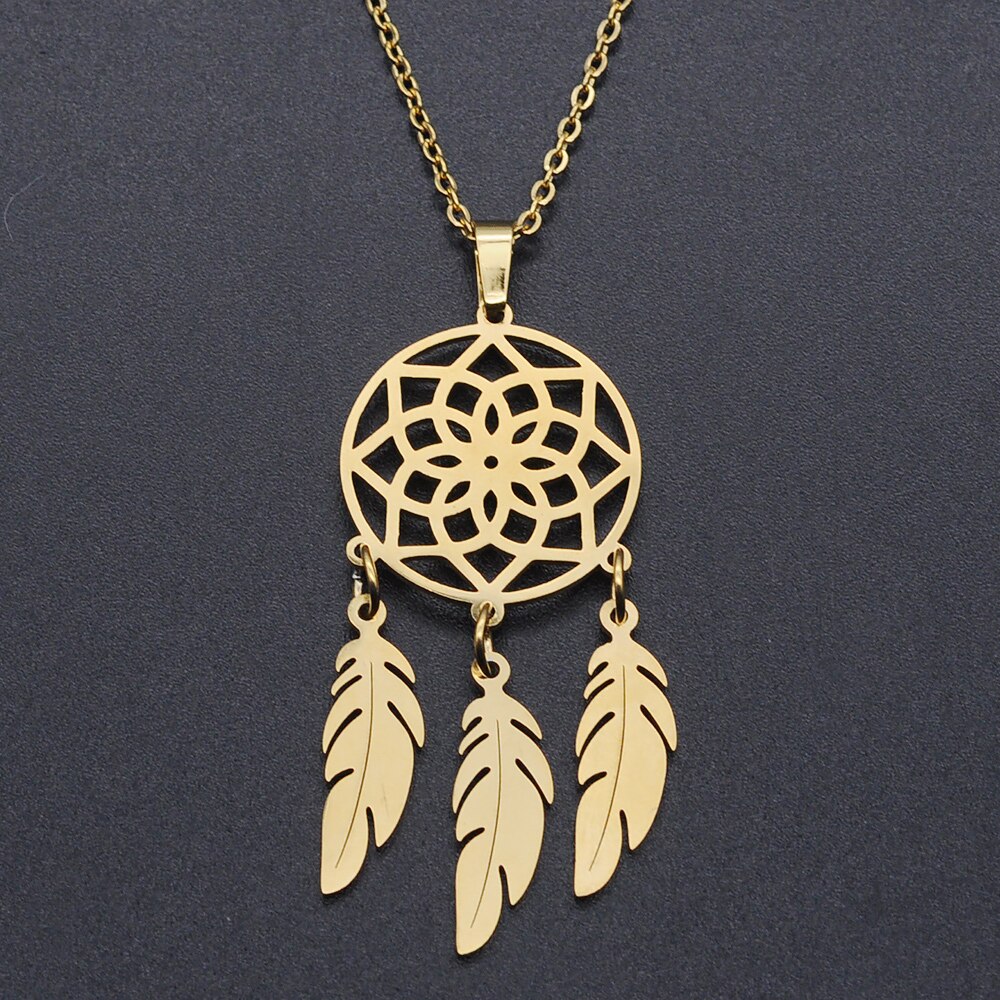 Dream Catcher Stainless Steel Charm Necklace for Women Accept OEM Order Jewelry Necklaces: JN727-45-2