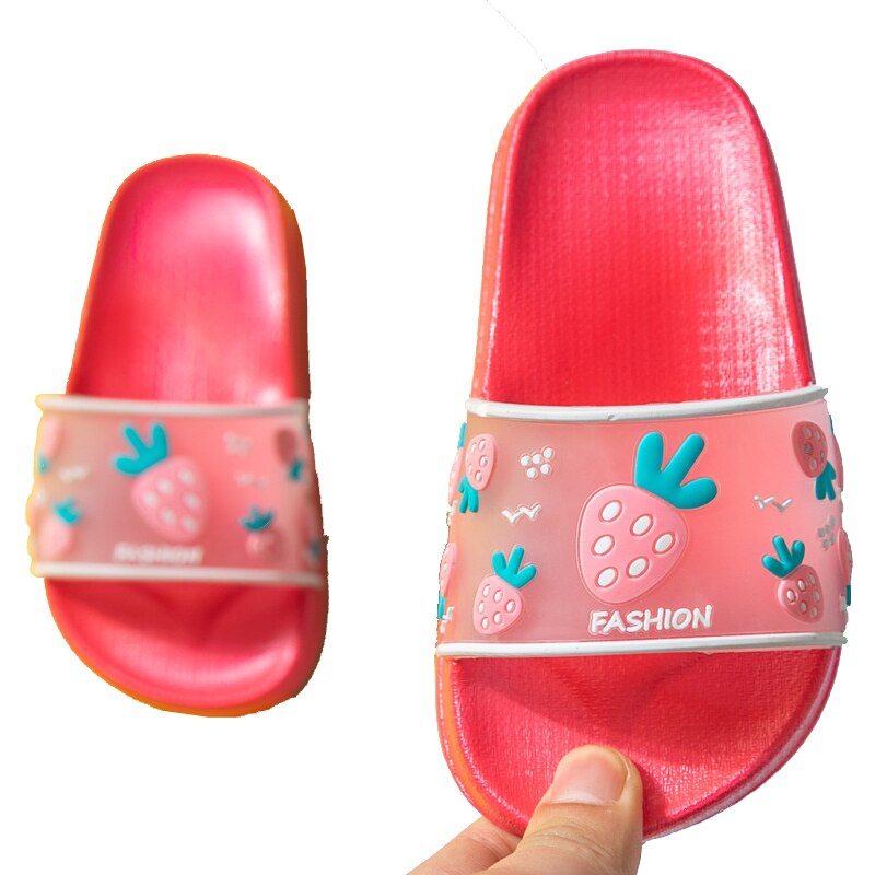 Cute Slippers for Boy Girl Princess Beach Shoes Summer Toddler Kids Fruit Pattern Indoor Baby Slippers PVC Cartoon Kids Slippers