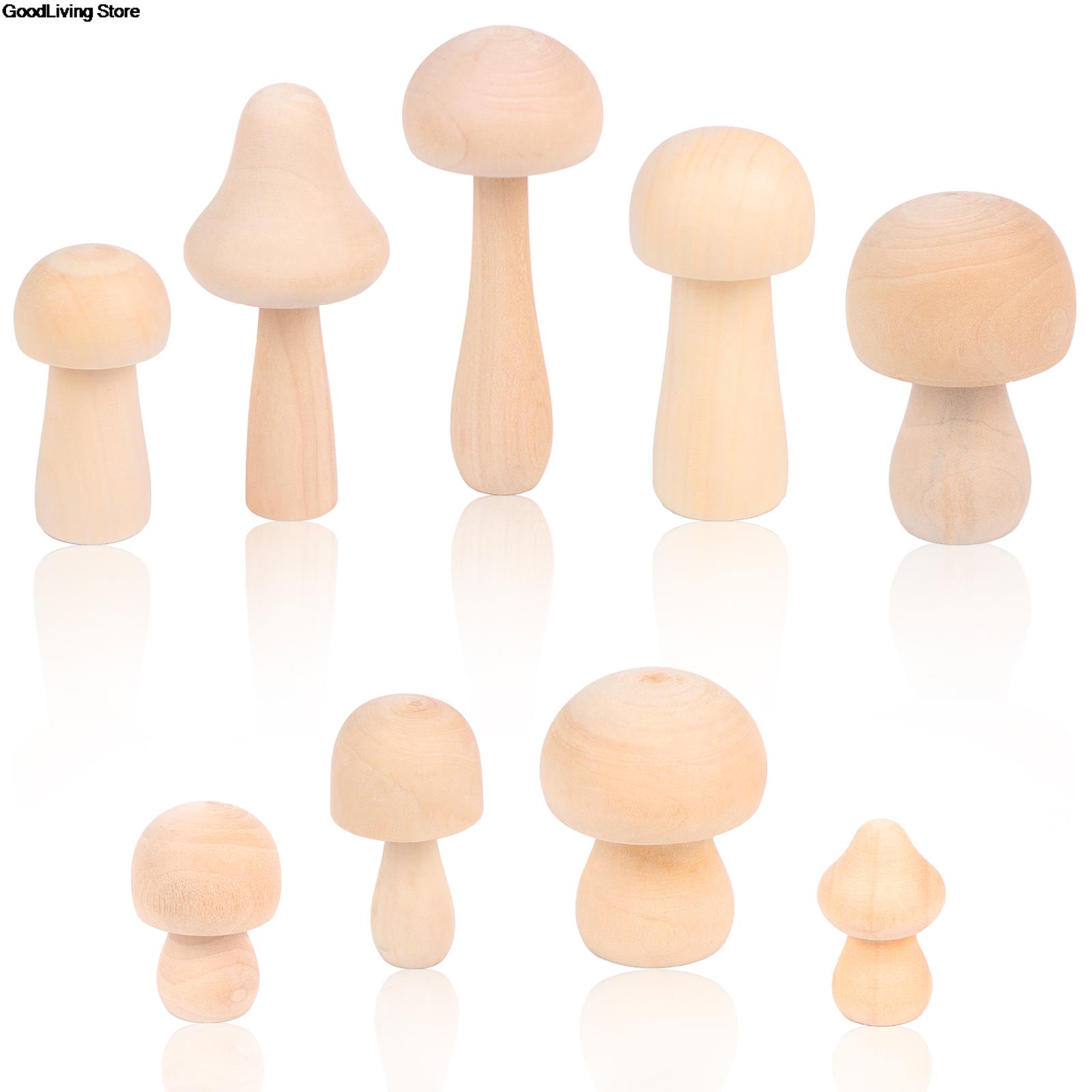 9 kpl puinen sienisarja luonnollinen keskeneräinen sienet maalaamaton puusieni