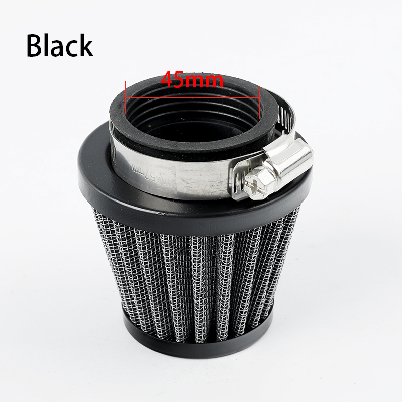 Universal 35Mm 38Mm 42Mm 45Mm Motorfiets Paddestoel Hoofd Carburateur Luchtfilter Cleaner Intake Pijp Gewijzigd Scooter motocross Atv: black 45mm