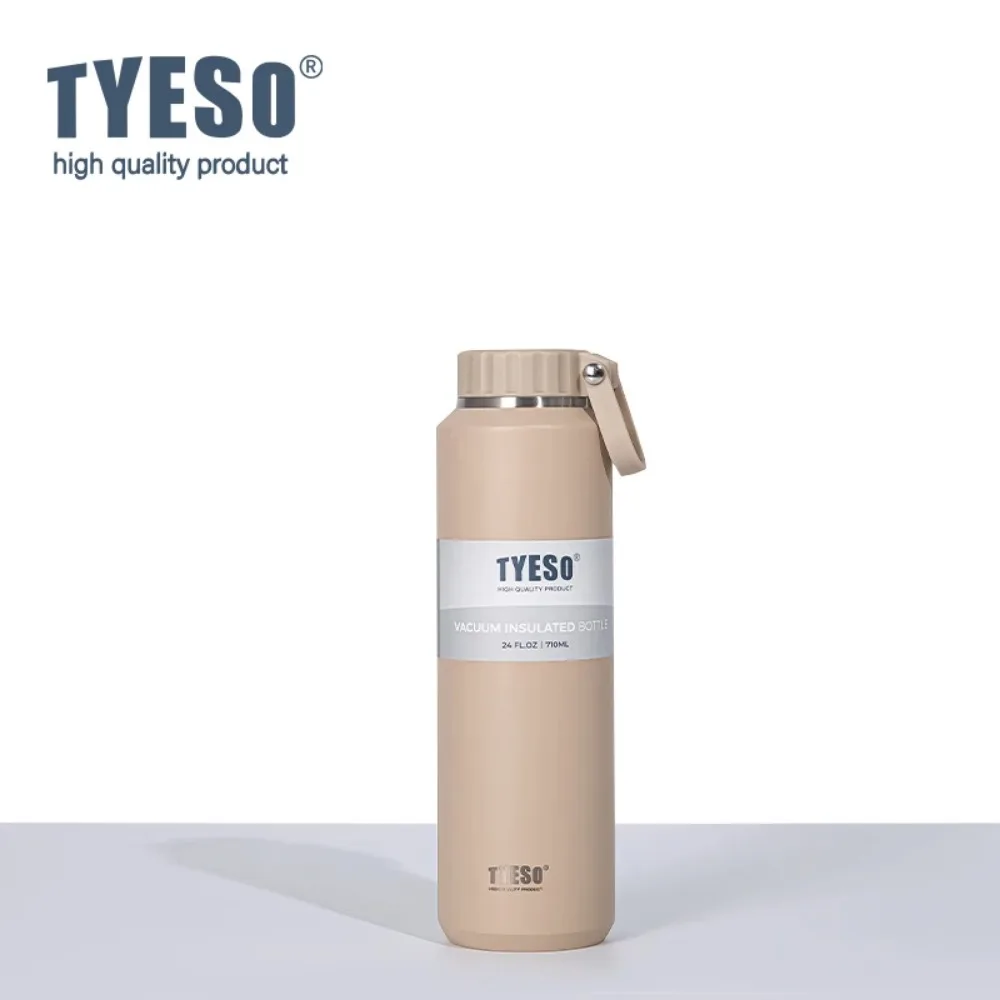 Tyeso 500ml 710ml bärbara isolerade vattenflaskor med stor kapacitet, sportvattenflaskor som håller kyla och värme, termosmugg: Grön / 701-800ml