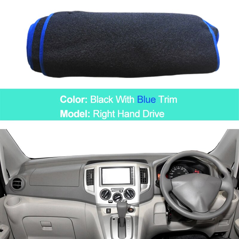 Tapis pour Nissan NV200 – LHD RHD 2 couches, couverture de tableau de bord de voiture, tapis de protection pour pare-soleil,: RHD Blue
